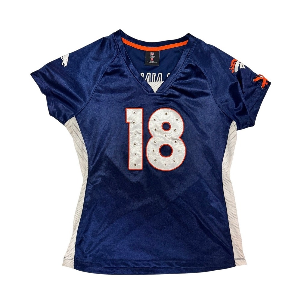 NFL Denver Broncos Peyton Manning #18 Blue Nike On Field Jersey Women's Size L